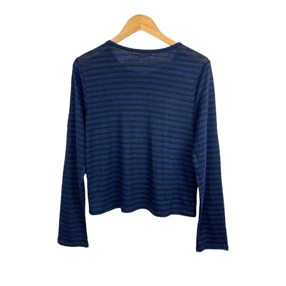 Good American Stripe Linen Crew Neck Top - Picture 6 of 9